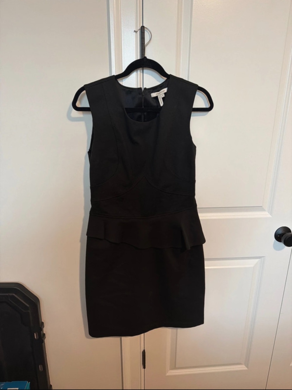 Max & Cleo Black Sleeveless Peplum Sheath Dress